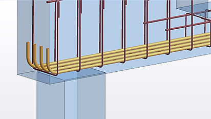 CAD-Darstellung Bewehrung in Träger