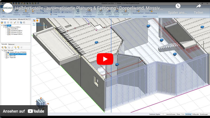 Video Halbfertigteile - automatisierte Planung & Fertigung - Doppelwand, Massivwand, Isowand, Elementdecke ansehen